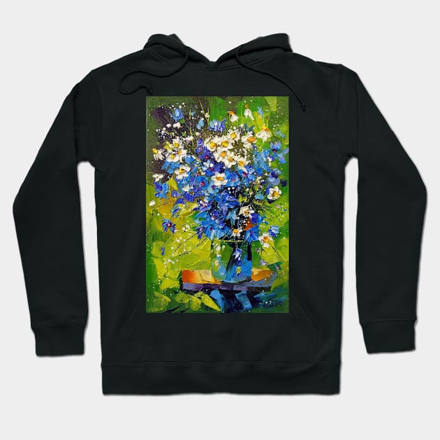 A bouquet of meadow blue flowers Hoodie by OLHADARCHUKART